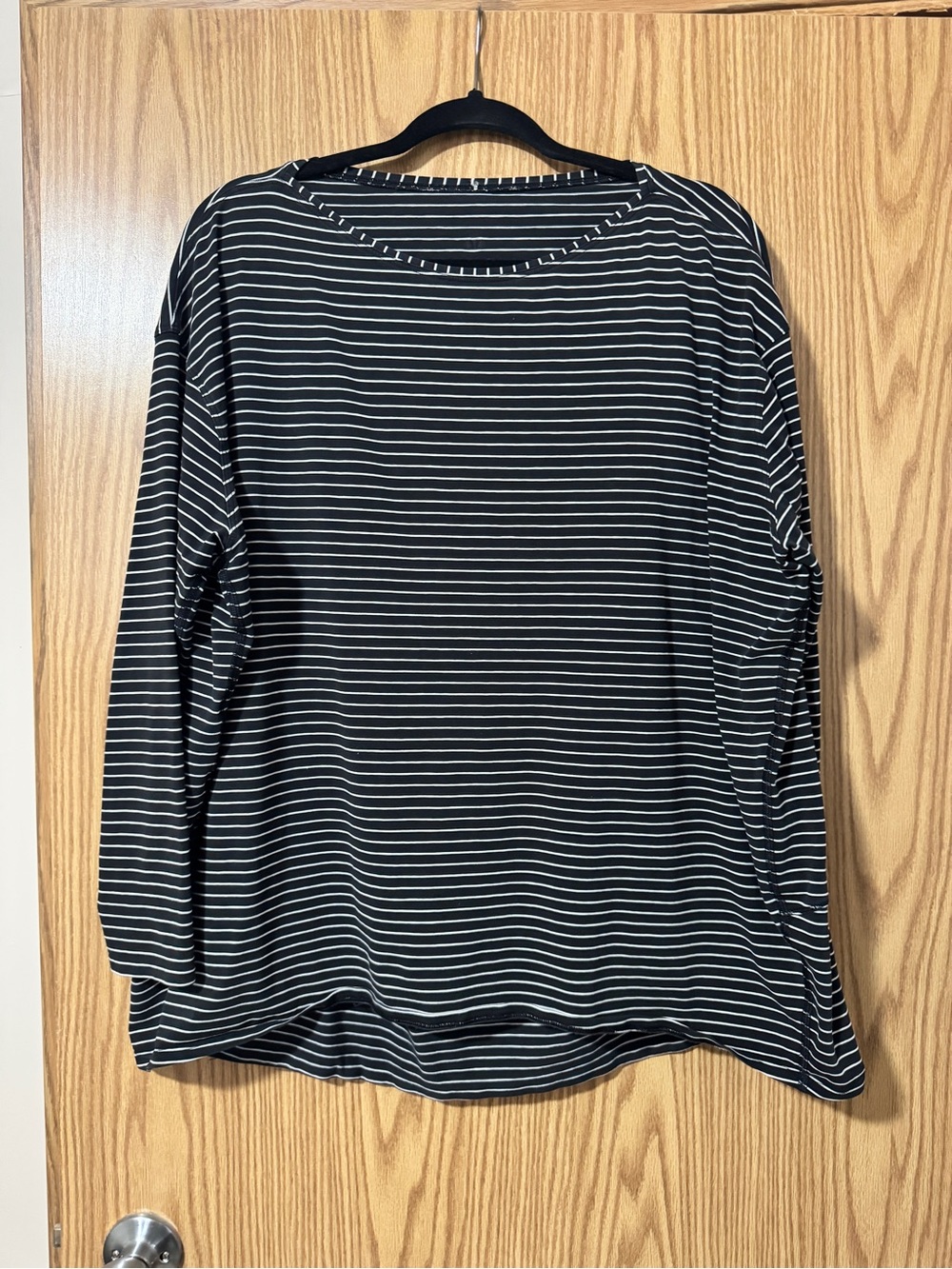 lululemon athletica Black and White Striped Long-Sleeve Tee